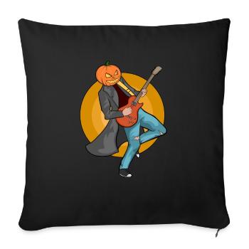 Pumpkin Head guitarist pumpkin guitar musician - Sofa pillowcase 17,3'' x 17,3'' (45 x 45 cm) - black - Front