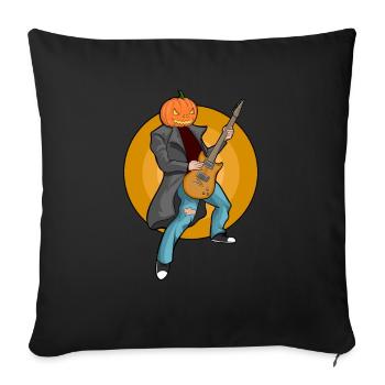 Guitariste guitariste guitariste - Housse de coussin décorative 45 x 45 cm - noir - Devant
