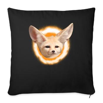 Fennek desert fox fox fox gift - Sofa pillowcase 17,3'' x 17,3'' (45 x 45 cm) - black - Front