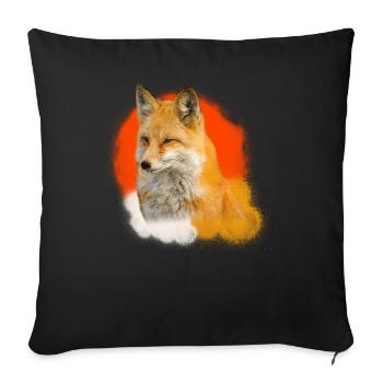 Renard renards illustration design animal cadeau - Housse de coussin décorative 45 x 45 cm - noir - Devant