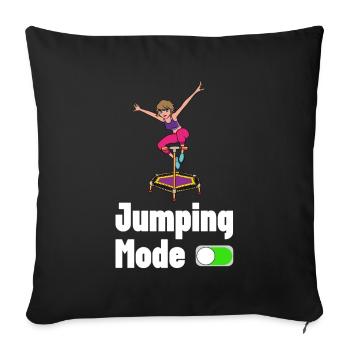 Saut trampoline jumpstyle hopping sport - Housse de coussin décorative 45 x 45 cm - noir - Devant