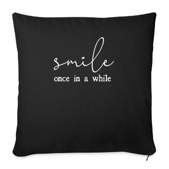 sourire - Housse de coussin décorative 45 x 45 cm - noir - Devant