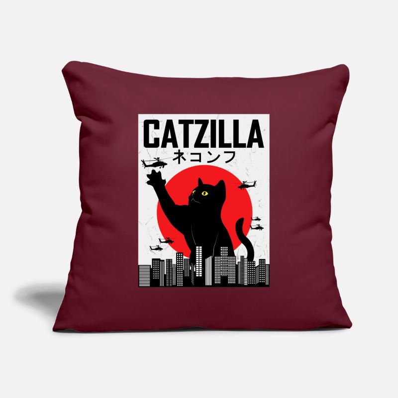 CATZILLA Katze Cat Kitty Japan Vintage Geschenk Sofakissenbezug 45 x 45 cm