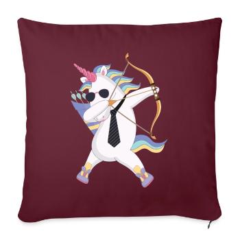 Dabbing unicorn with bow and arrow gift - Sofa pillowcase 17,3'' x 17,3'' (45 x 45 cm) - burgundy - Front