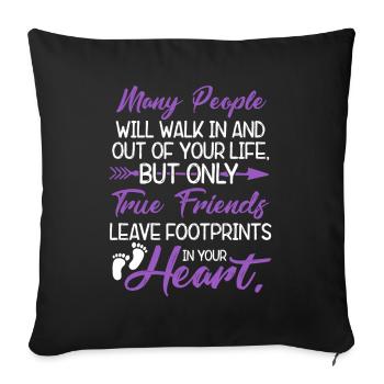 Amitié disant que les amis aiment - Housse de coussin décorative 45 x 45 cm - noir - Devant