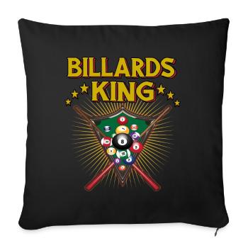 Billard Snooker - König des Billards - 8 Pool - Sofakissenbezug 45 x 45 cm - Schwarz - Vorne