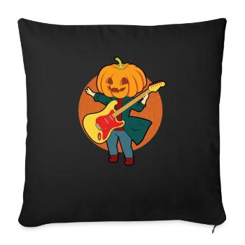 Pumpkin Head Guitarist Guitar Musician - Sofa pillowcase 17,3'' x 17,3'' (45 x 45 cm) - black - Front