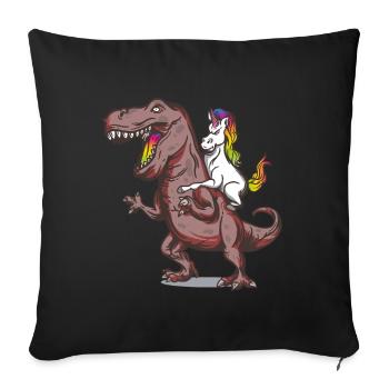 Rex unicorn dino - Sofa pillowcase 17,3'' x 17,3'' (45 x 45 cm) - black - Front