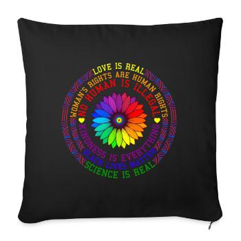 La science est réelle - cadeau Black Lives Matter - Housse de coussin décorative 45 x 45 cm - noir - Devant