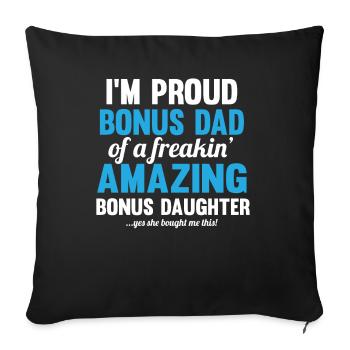 Beau-père Bonus Father - Housse de coussin décorative 45 x 45 cm - noir - Devant