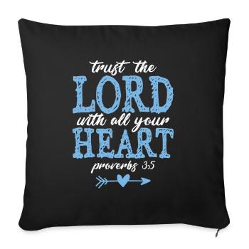 Bible verse Faith God love - Sofa pillowcase 17,3'' x 17,3'' (45 x 45 cm) - black - Front