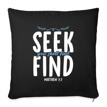 Verset de la Bible Bible Jésus - Housse de coussin décorative 45 x 45 cm - noir - Devant