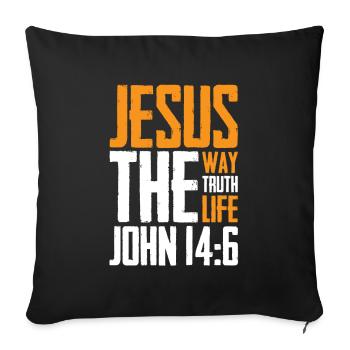 Jesus life bible verse faith - Sofa pillowcase 17,3'' x 17,3'' (45 x 45 cm) - black - Front