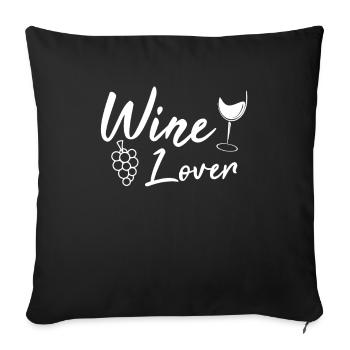 Amateur de vin - Housse de coussin décorative 45 x 45 cm - noir - Devant
