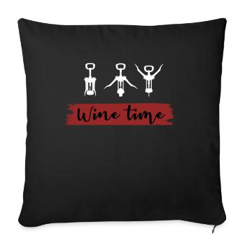 L'heure du vin - Housse de coussin décorative 45 x 45 cm - noir - Devant