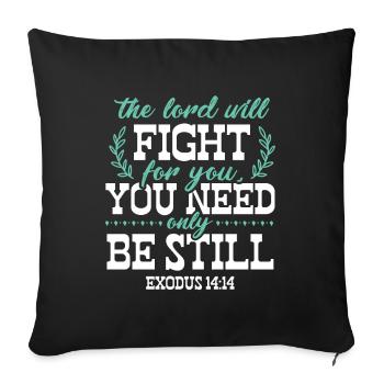 Bible verset prière Bible Jésus - Housse de coussin décorative 45 x 45 cm - noir - Devant