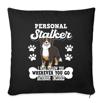 Bernese Mountain Dog Swiss Dog - Sofa pillowcase 17,3'' x 17,3'' (45 x 45 cm) - black - Front