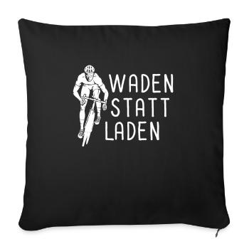 Waden Statt Laden - Sofakissenbezug 45 x 45 cm - Schwarz - Vorne