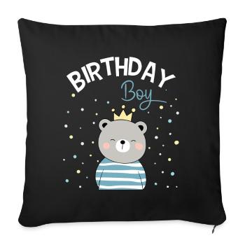 Birthday Boy Children's Birthday Boy - Sofa pillowcase 17,3'' x 17,3'' (45 x 45 cm) - black - Front