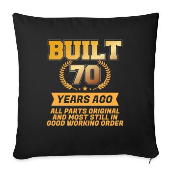 Built 70 years ago - Sofa pillowcase 17,3'' x 17,3'' (45 x 45 cm) - black - Front