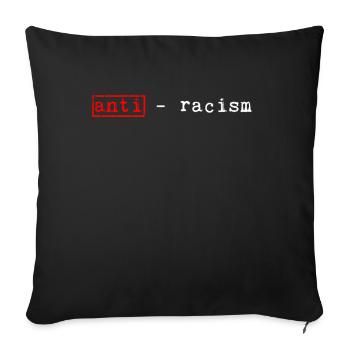 Anti-racisme - Housse de coussin décorative 45 x 45 cm - noir - Devant
