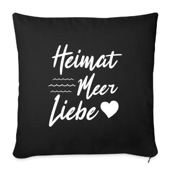Home Sea Love Summer - Sofa pillowcase 17,3'' x 17,3'' (45 x 45 cm) - black - Front