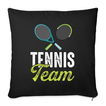 Tennis team tennis racket - Sofa pillowcase 17,3'' x 17,3'' (45 x 45 cm) - black - Front
