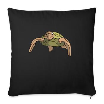 Cadeau tortue je tortue de mer - Housse de coussin décorative 45 x 45 cm - noir - Devant