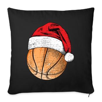 Basketball Santa T Shirt Merry Christmas Gift - Housse de coussin décorative 45 x 45 cm - noir - Devant