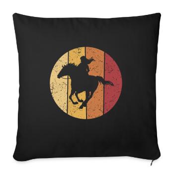 Les chevaux cavaliers adorent - Housse de coussin décorative 45 x 45 cm - noir - Devant