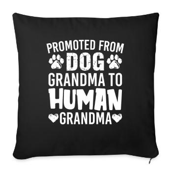 Promoted From Dog Grandma To Human Grandma Funny - Sofakissenbezug 45 x 45 cm - Schwarz - Vorne