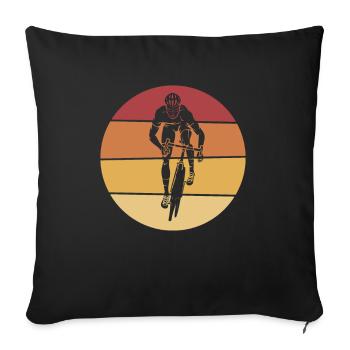 Road cyclists - Sofa pillowcase 17,3'' x 17,3'' (45 x 45 cm) - black - Front