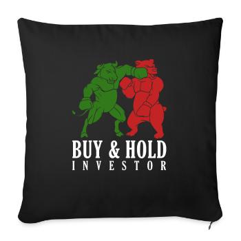 Buy & hold investor - Sofa pillowcase 17,3'' x 17,3'' (45 x 45 cm) - black - Front