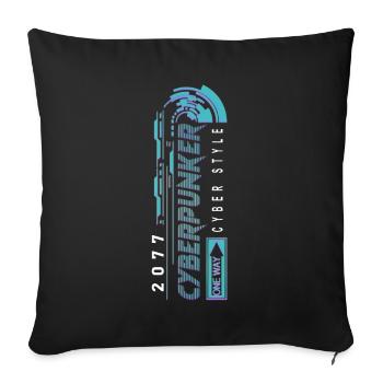 Cyberpunker 2077 cyber style - Housse de coussin décorative 45 x 45 cm - noir - Devant