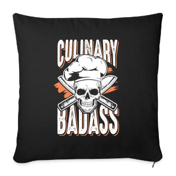 Culinary skull cooking chef - Sofa pillowcase 17,3'' x 17,3'' (45 x 45 cm) - black - Front