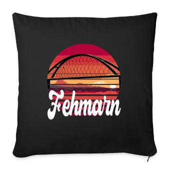 Fehmarn Ostsee Brücke Insel Urlaub Sonne - Sofakissenbezug 45 x 45 cm - Schwarz - Vorne