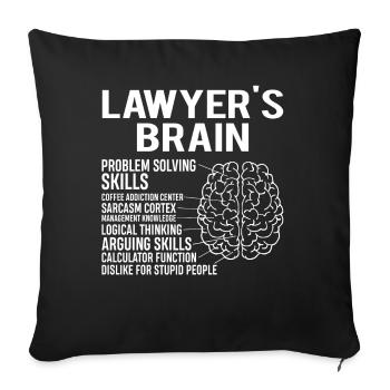 Cerveau de l'avocat - Housse de coussin décorative 45 x 45 cm - noir - Devant