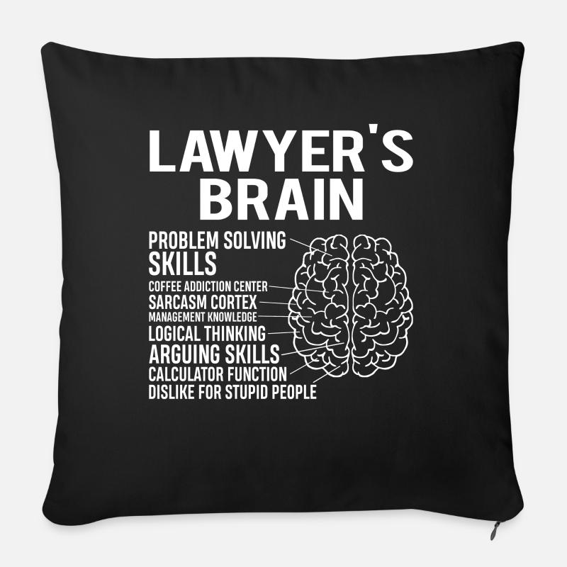 Lawyer's Brain - Sofakissenbezug 45 x 45 cm - Schwarz