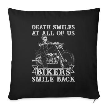 Bikers Smile Back - Sofakissenbezug 45 x 45 cm - Schwarz - Vorne