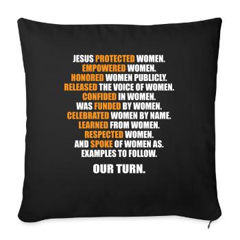 Jesus Protected Women Empowered Women Honored - Sofakissenbezug 45 x 45 cm - Schwarz - Vorne