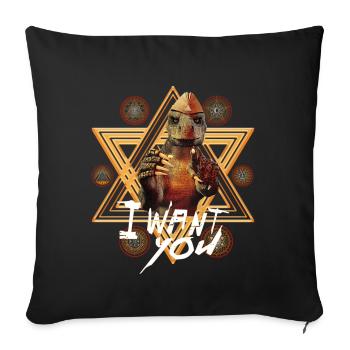 Reptilians Illuminati Aliens - Sofa pillowcase 17,3'' x 17,3'' (45 x 45 cm) - black - Front