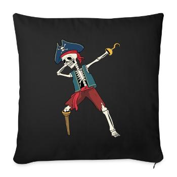 Dabbing pirat squelette Dab pirates pirates - Housse de coussin décorative 45 x 45 cm - noir - Devant