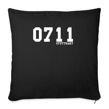 0711 StuttgartStadt Liebe - Sofakissenbezug 45 x 45 cm - Schwarz - Vorne