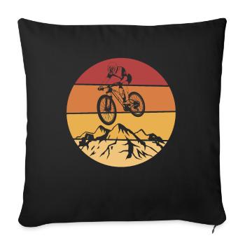 VTT montagnes vélo cycliste cadeau - Housse de coussin décorative 45 x 45 cm - noir - Devant