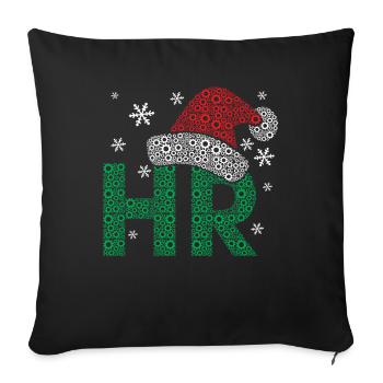 HR Santa Hat Gestion des ressources humaines drôle - Housse de coussin décorative 45 x 45 cm - noir - Devant