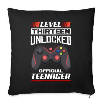 13th birthday boy teenager birthday gamer - Sofa pillowcase 17,3'' x 17,3'' (45 x 45 cm) - black - Front