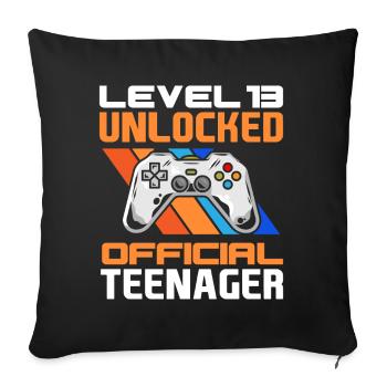 13th birthday boy teenager birthday gamer - Sofa pillowcase 17,3'' x 17,3'' (45 x 45 cm) - black - Front