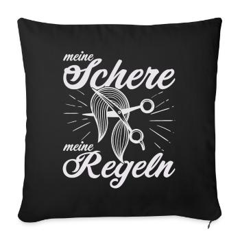 Meine Schere meine Regeln - Sofakissenbezug 45 x 45 cm - Schwarz - Vorne