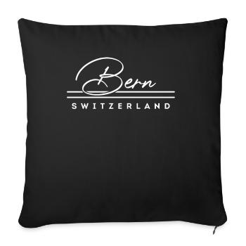 Bern - Sofakissenbezug 45 x 45 cm - Schwarz - Vorne