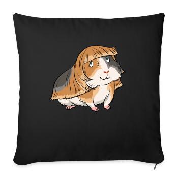 Coupe de cheveux de coupe de fourrure de coiffeur de cochon d'Inde - Housse de coussin décorative 45 x 45 cm - noir - Devant
